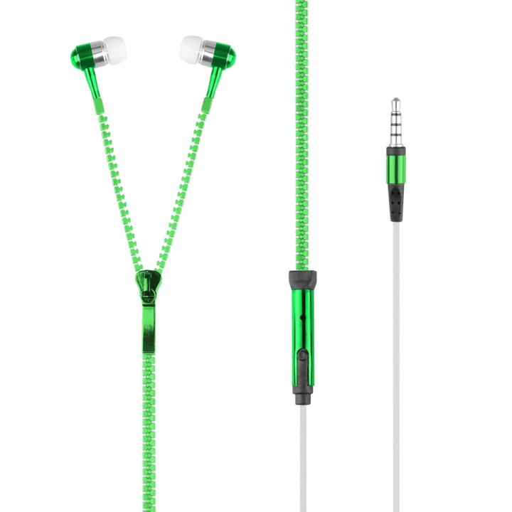 sluchátka Zipper Color 3,5mm green